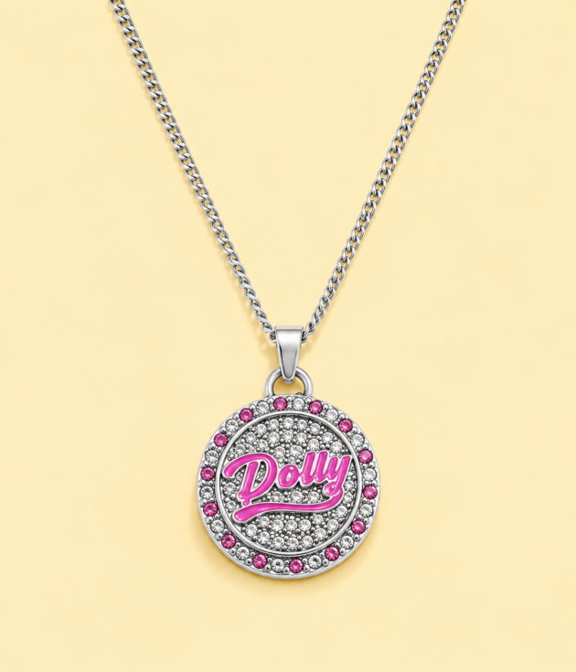 Dolly Rhinestone Pendant Necklace
